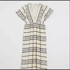 NWT - LOFT BEACH STRIPED FLORAL MIDI DRESS XL.